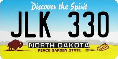 ND license plate JLK330