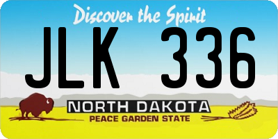 ND license plate JLK336