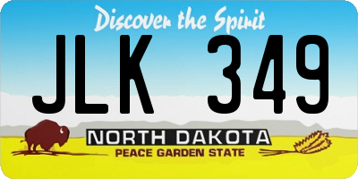 ND license plate JLK349