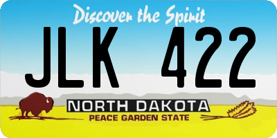 ND license plate JLK422