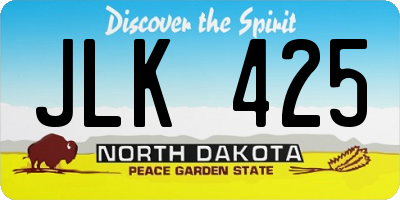 ND license plate JLK425