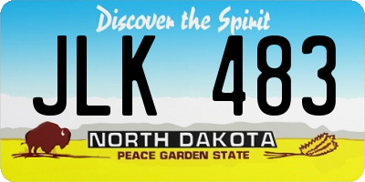 ND license plate JLK483