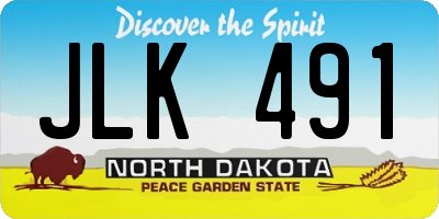 ND license plate JLK491