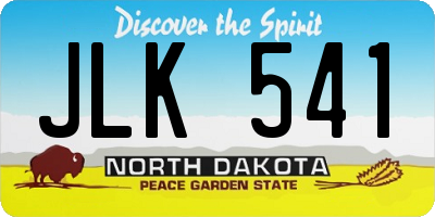 ND license plate JLK541