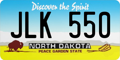 ND license plate JLK550
