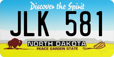 ND license plate JLK581