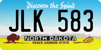 ND license plate JLK583
