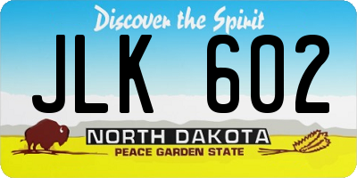 ND license plate JLK602