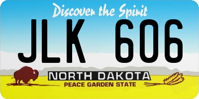 ND license plate JLK606