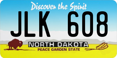 ND license plate JLK608
