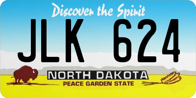 ND license plate JLK624
