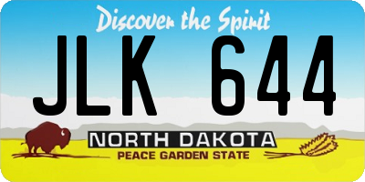 ND license plate JLK644