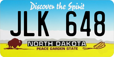 ND license plate JLK648