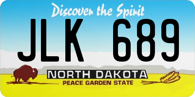 ND license plate JLK689
