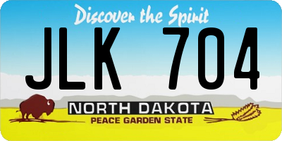 ND license plate JLK704