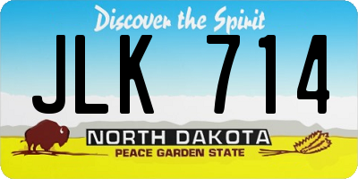 ND license plate JLK714