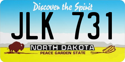 ND license plate JLK731