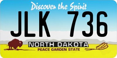 ND license plate JLK736