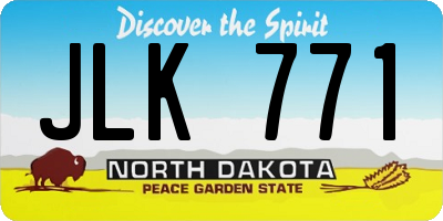 ND license plate JLK771