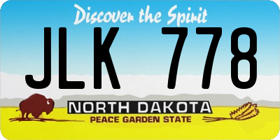 ND license plate JLK778