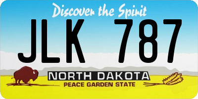 ND license plate JLK787