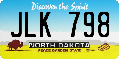 ND license plate JLK798