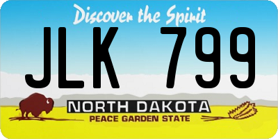 ND license plate JLK799
