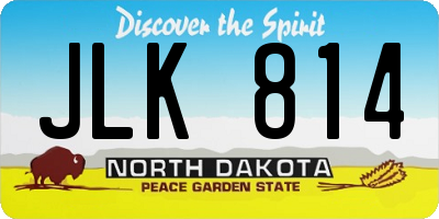 ND license plate JLK814