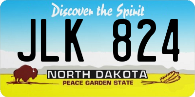 ND license plate JLK824
