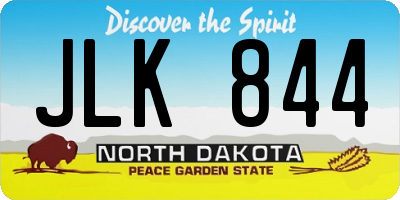 ND license plate JLK844