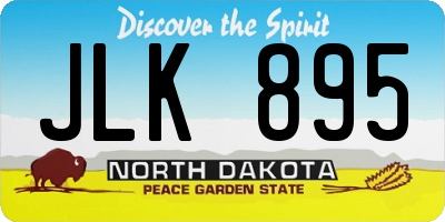 ND license plate JLK895