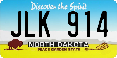 ND license plate JLK914