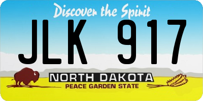 ND license plate JLK917
