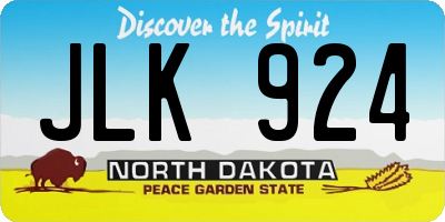 ND license plate JLK924