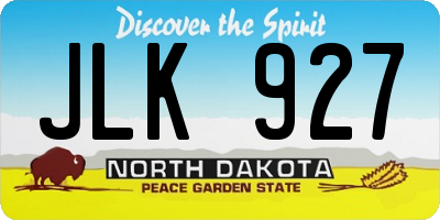 ND license plate JLK927