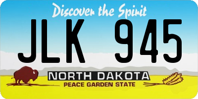 ND license plate JLK945
