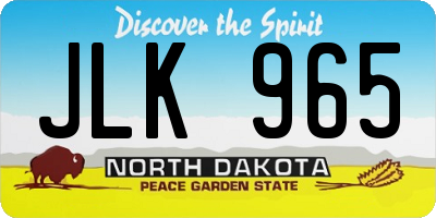ND license plate JLK965