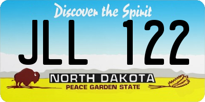 ND license plate JLL122