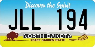 ND license plate JLL194