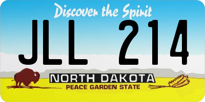 ND license plate JLL214