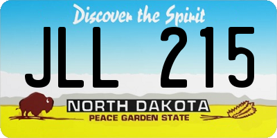 ND license plate JLL215