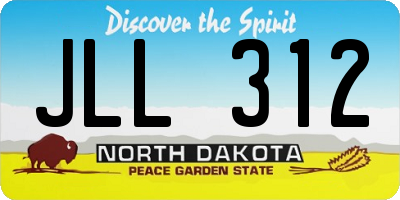 ND license plate JLL312