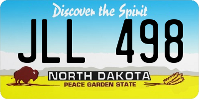 ND license plate JLL498