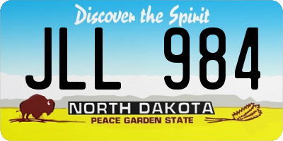 ND license plate JLL984