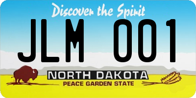 ND license plate JLM001
