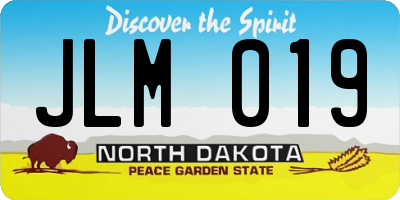 ND license plate JLM019