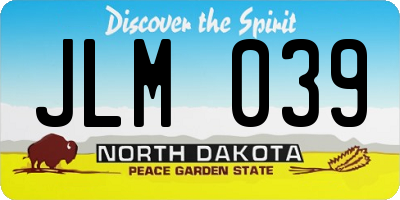 ND license plate JLM039
