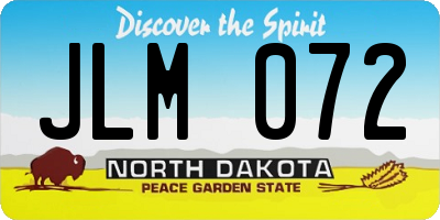 ND license plate JLM072