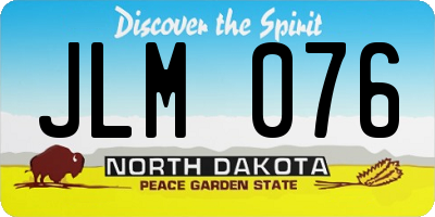 ND license plate JLM076