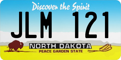 ND license plate JLM121